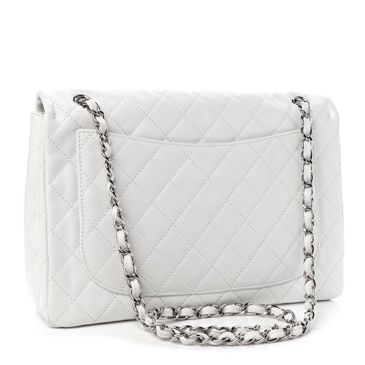 Caviar Quilted Maxi Single Flap White