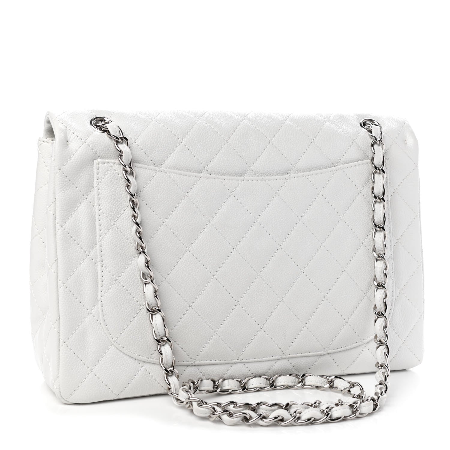 Chanel Caviar Quilted Maxi Single Flap White 2 of 8