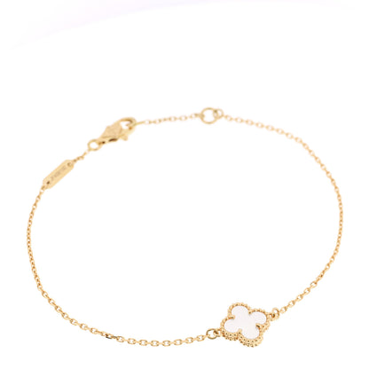 Van Cleef & Arpels 18K Yellow Gold Mother of Pearl Sweet Alhambra Bracelet 1 of 5