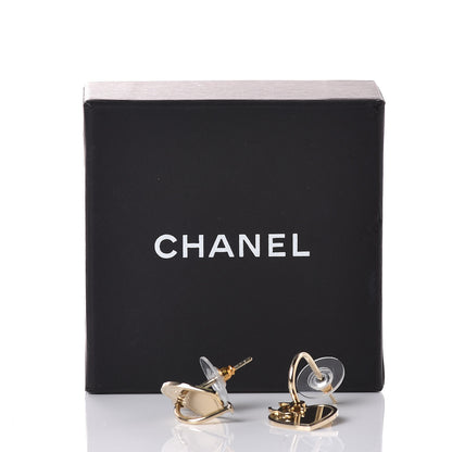 Chanel Heart CC Dangle Earrings Gold 4 of 4