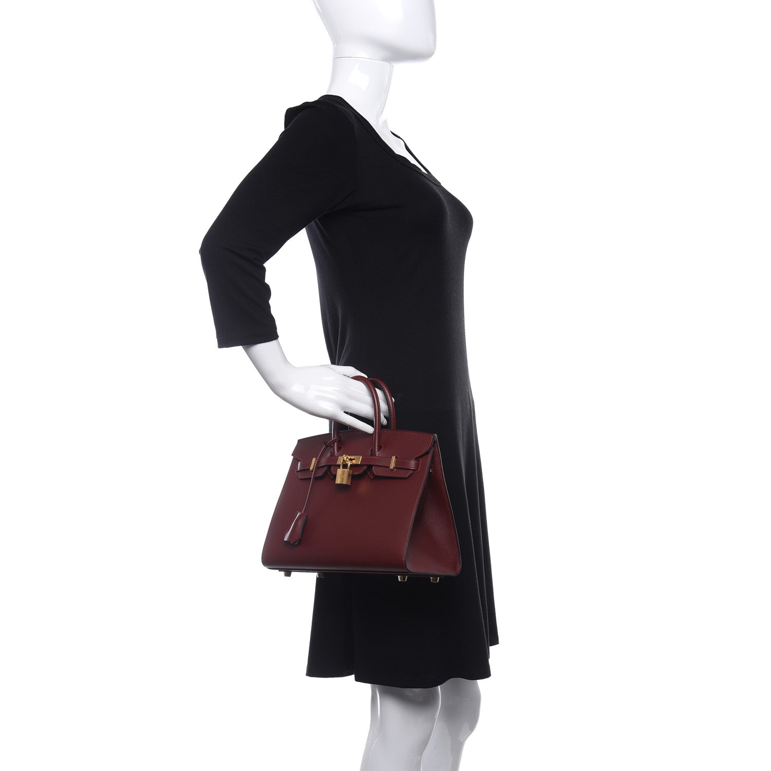 Hermes Madame Calfskin Birkin Sellier 25 Rouge H 2 of 11