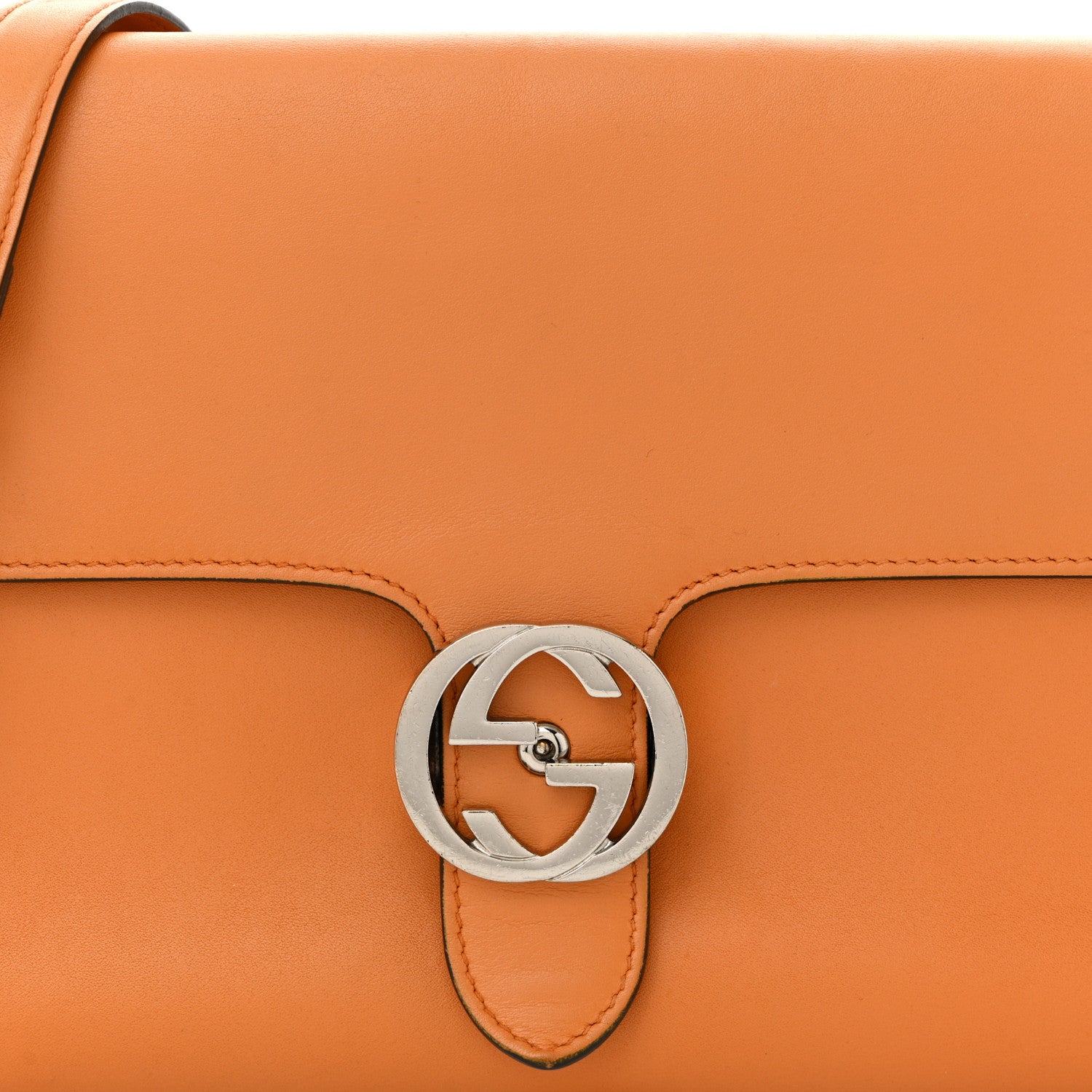 Gucci Moon Calfskin Medium Interlocking Shoulder Bag  Curcuma 8 of 10