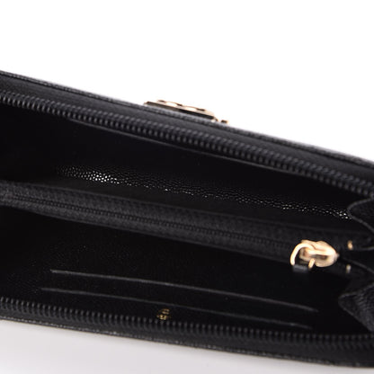 Chanel Caviar Quilted Boy Small Zip Around Wallet Black 5 of 10