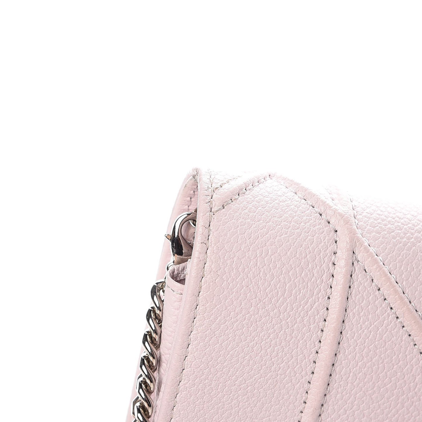 Grained Calfskin Diorama Croisiere Chain Wallet Pink