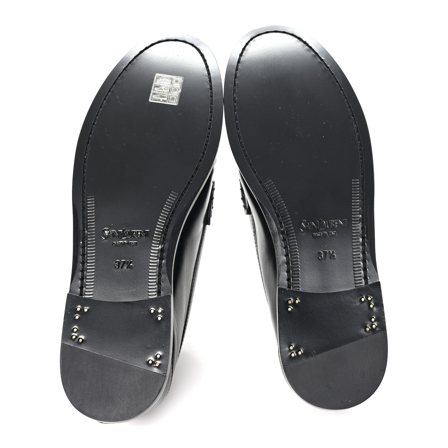 Saint Laurent Calfskin Womens Laurent Penny Loafers 37.5 Black 6 of 10