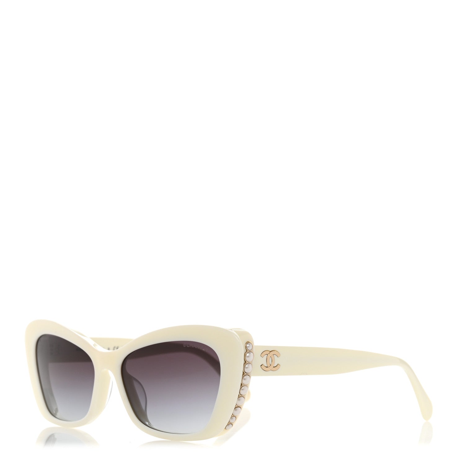 Chanel Acetate Pearl Cat Eye CC Sunglasses 5481-H-A White 1 of 8
