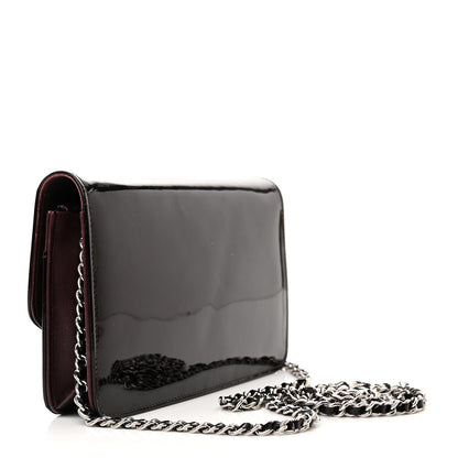 Chanel Patent Coco Cabas Wallet On Chain WOC Burgundy 3 of 24
