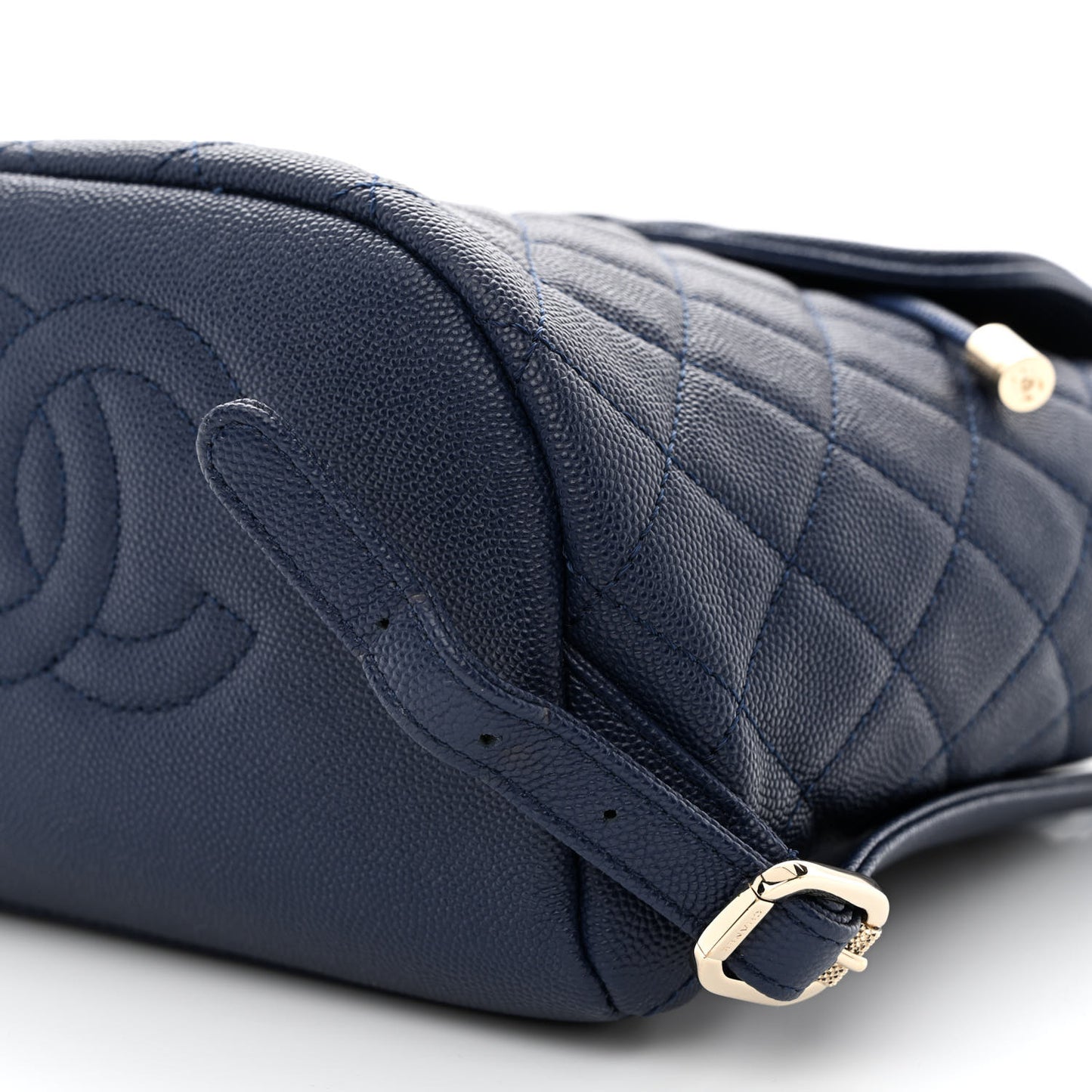 Caviar Quilted Small Filigree Backpack Navy