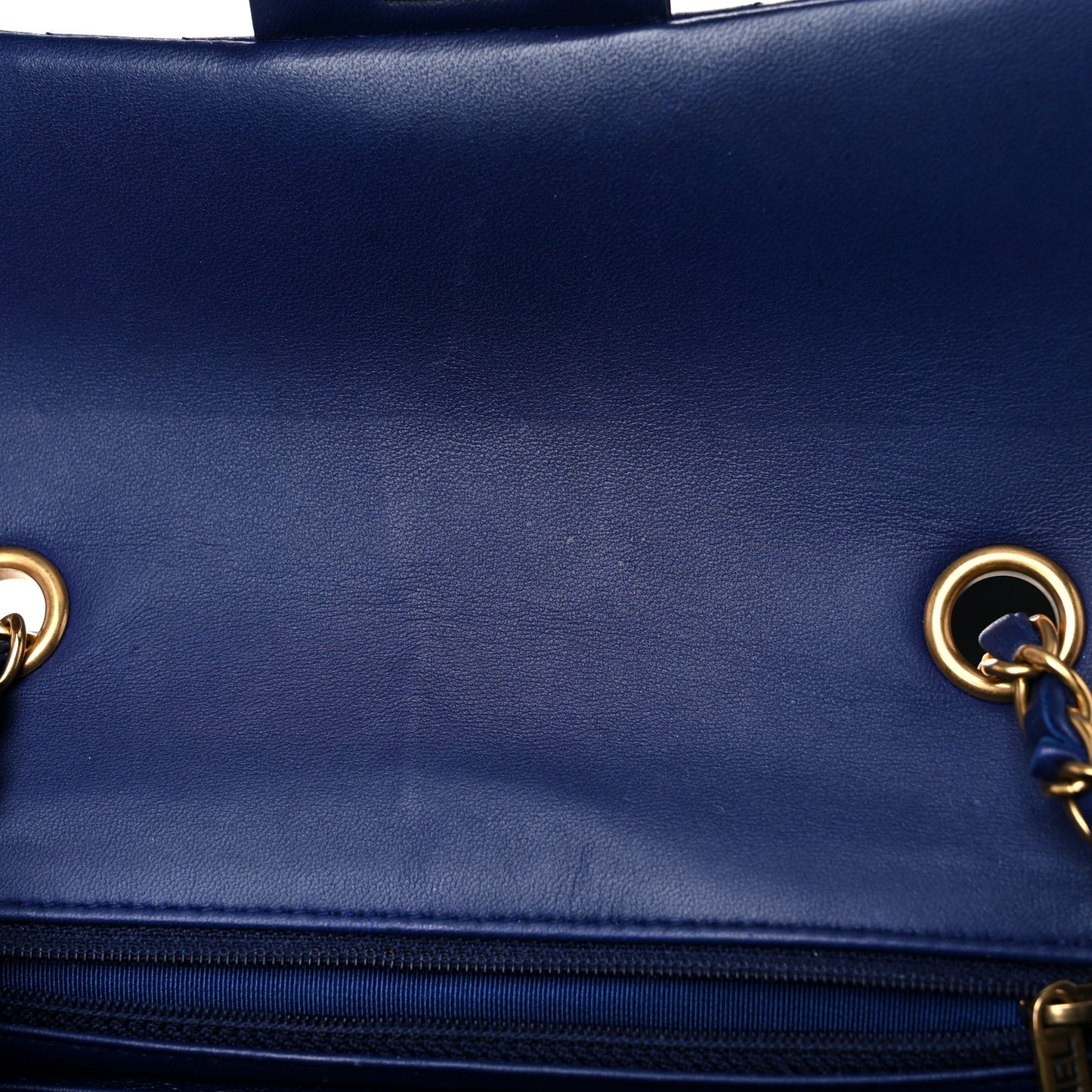 Lambskin Chevron Quilted Mini Rectangular Flap Blue
