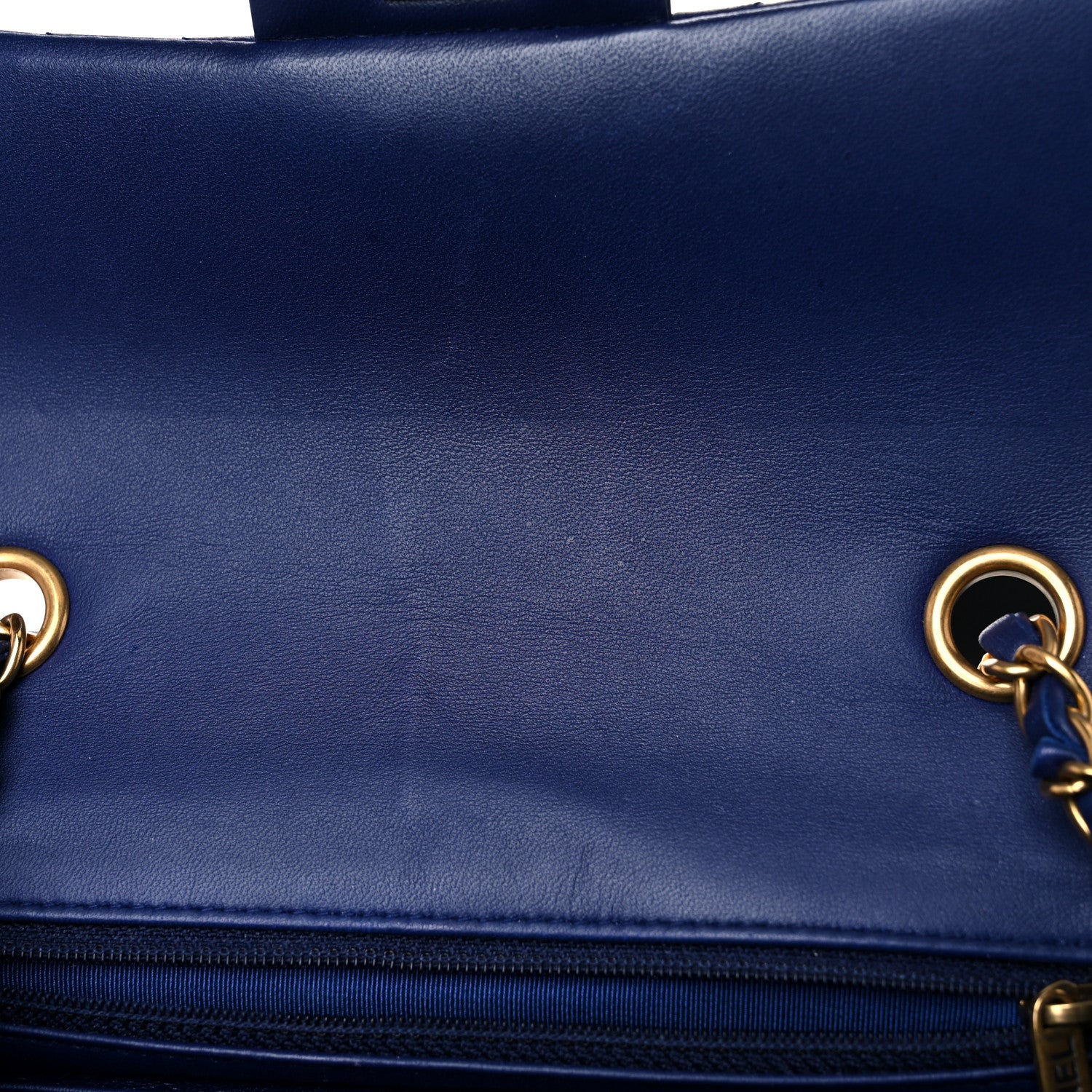 Chanel Lambskin Chevron Quilted Mini Rectangular Flap Blue 9 of 12