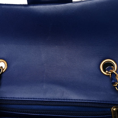 Chanel Lambskin Chevron Quilted Mini Rectangular Flap Blue 9 of 12