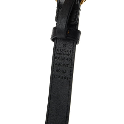 Gucci Moon Calfskin Pearl Double G 20mm Belt 80 32 Black Cream 3 of 5