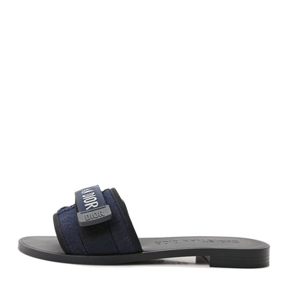 Christian Dior Technical Stretch Fabric Camouflage Dio(r)evolution Slide Sandals 38 Deep Blue 1 of 9
