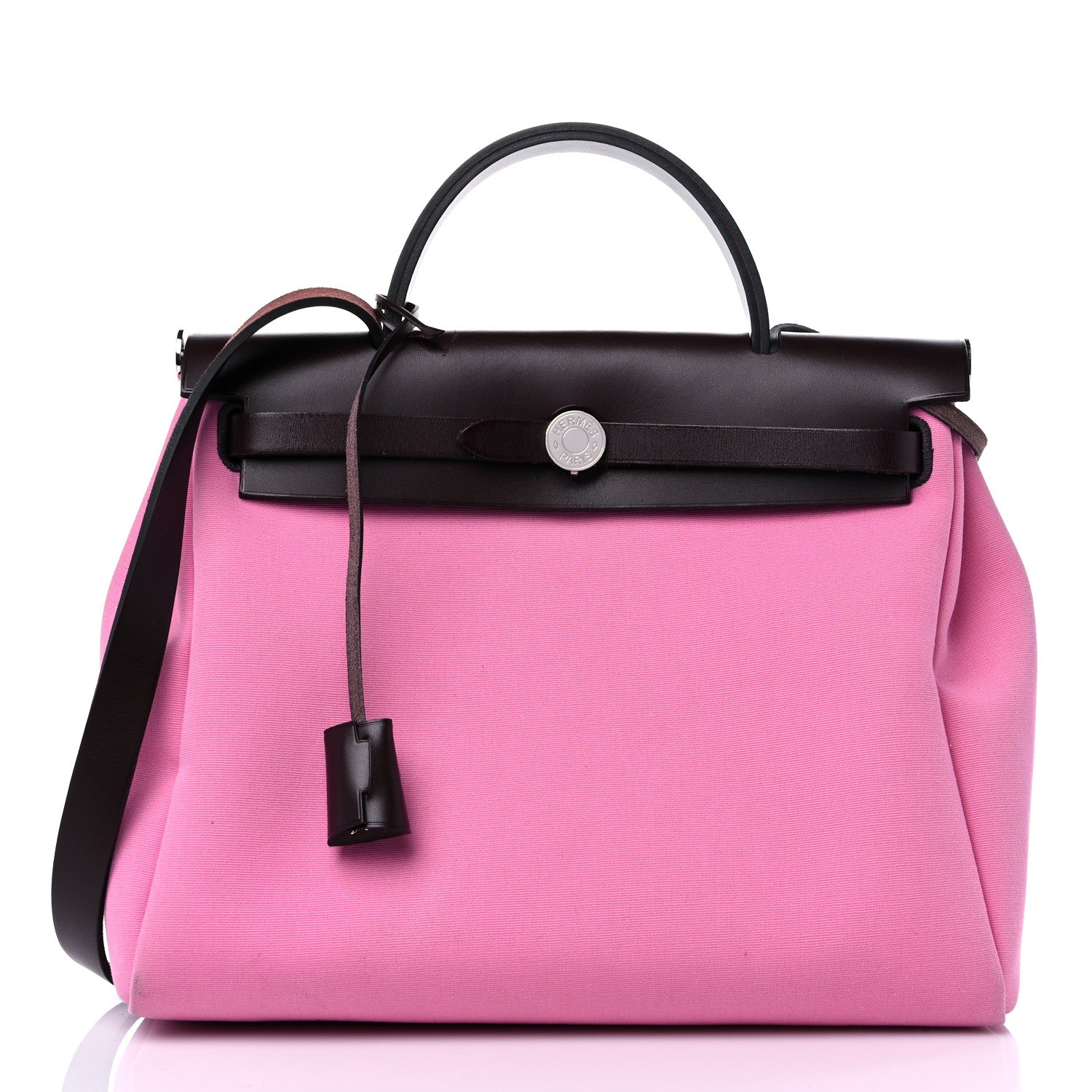 Hermes Toile Officier Vache Hunter Verso Herbag Zip Retourne PM 31 Bubblegum Rubis Rouge Sellier 3 of 17