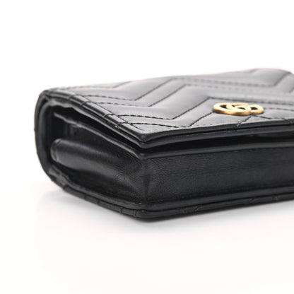 Gucci Calfskin Matelasse GG Marmont Mini Wallet On Chain Black 7 of 8