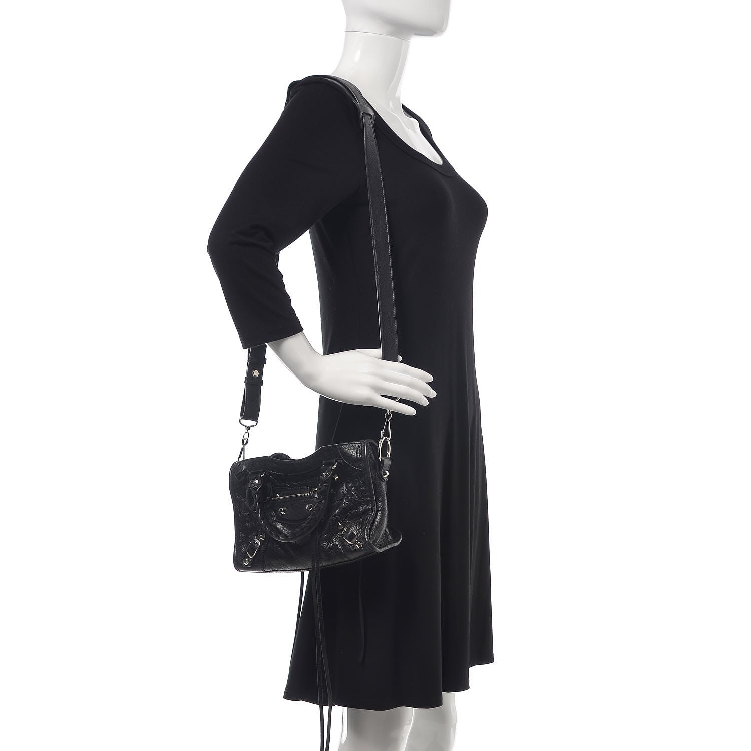 Balenciaga Agneau Classic Silver Hardware Mini City Black 2 of 10