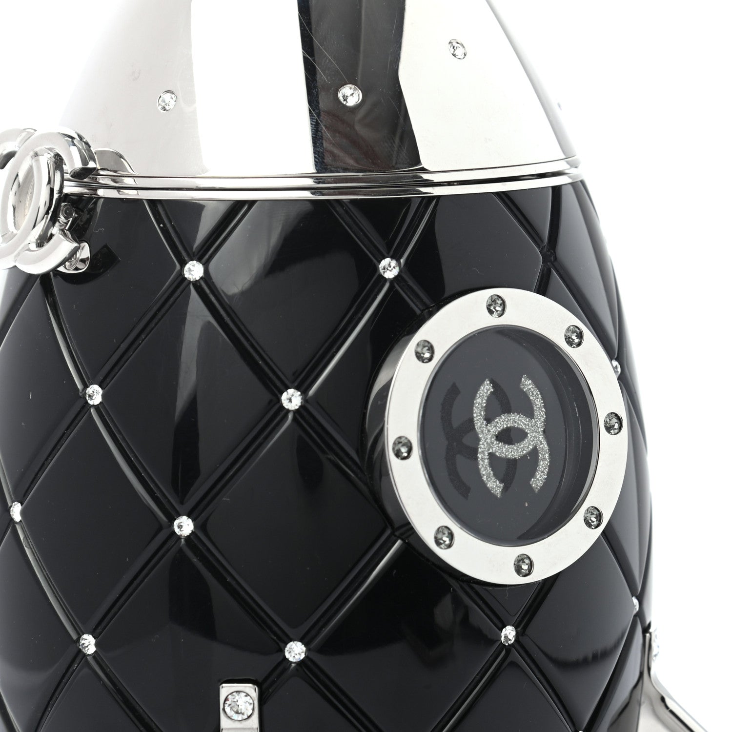 Chanel Plexiglass Crystal Rocket Ship Minaudière Clutch Black 7 of 8