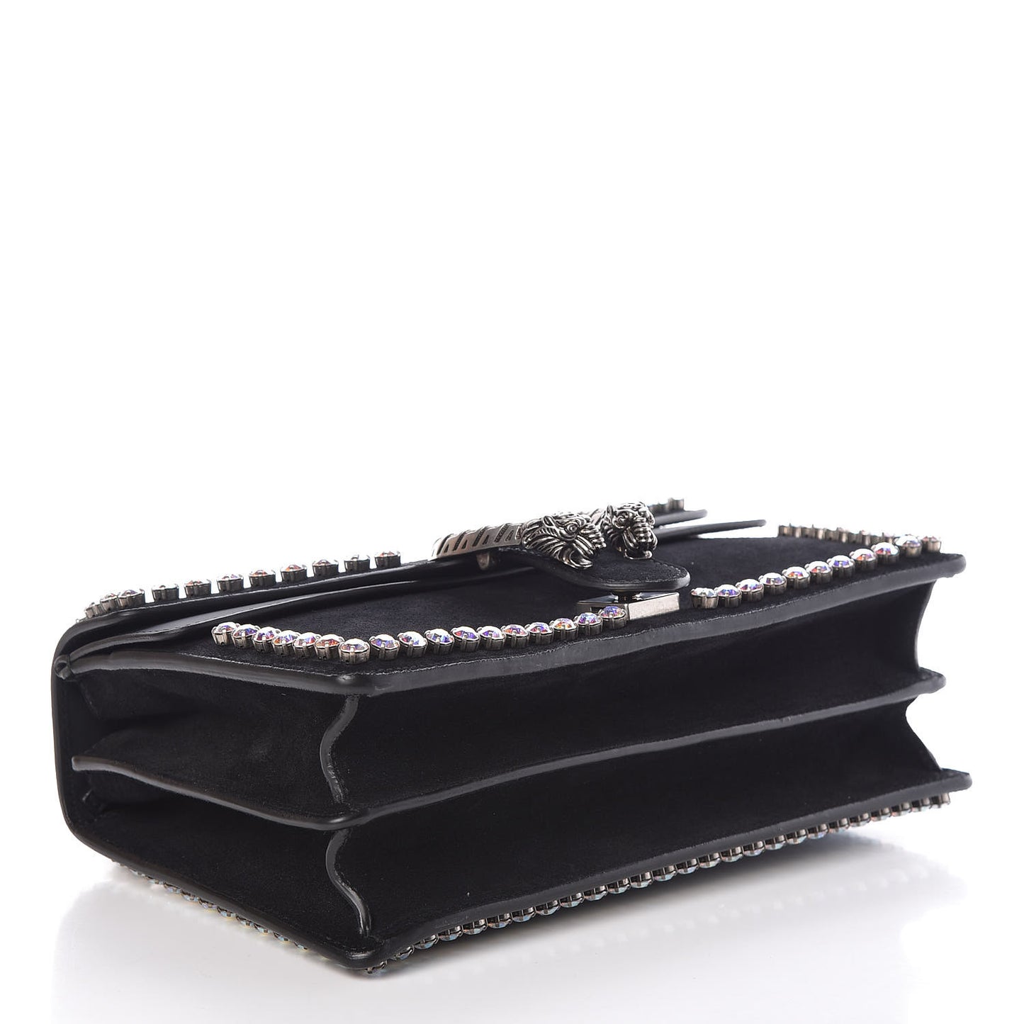 Suede Crystal Small Dionysus Shoulder Bag Black