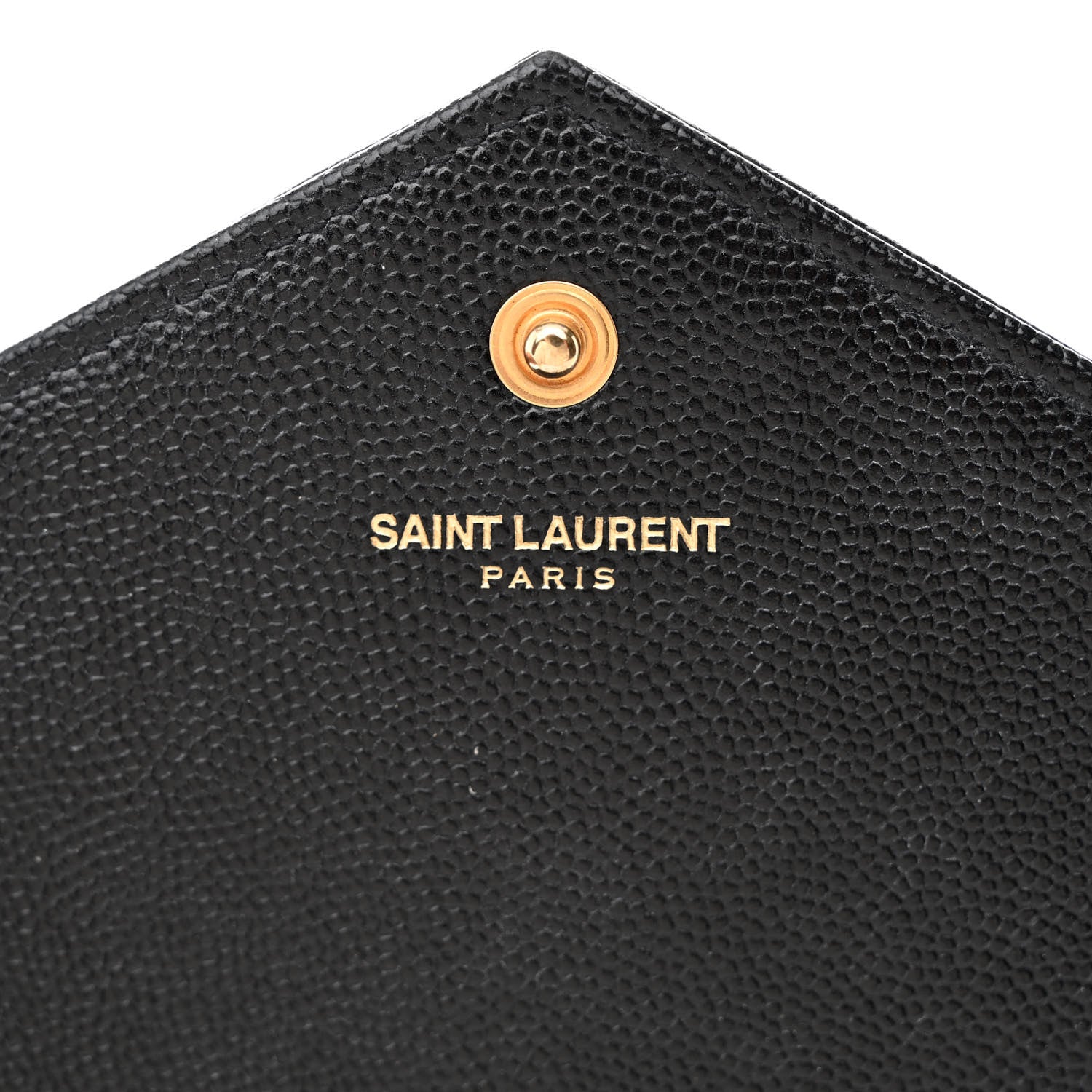 Saint Laurent Grain De Poudre Matelasse Chevron Monogram Chain Wallet Black 6 of 12