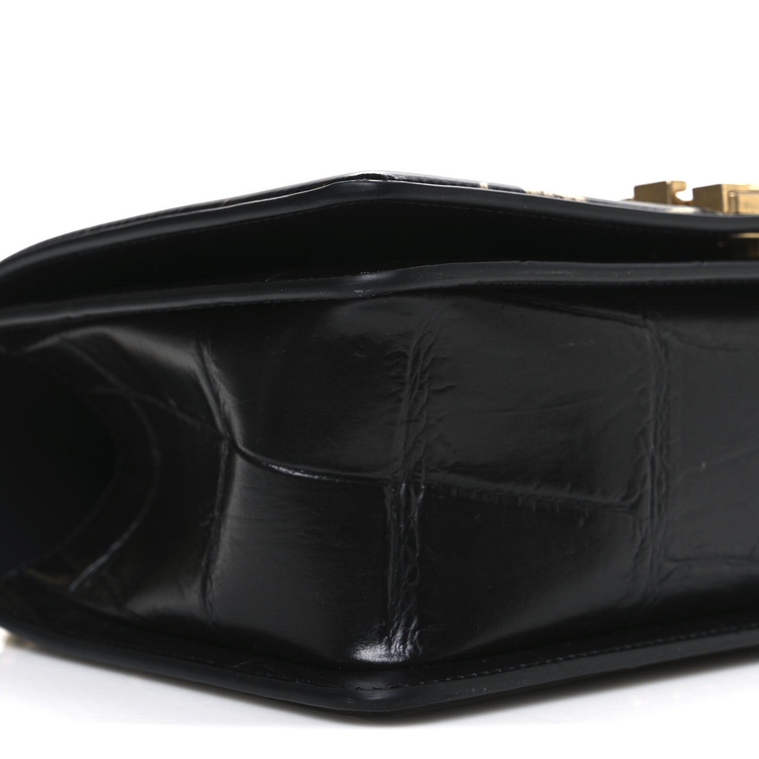 Chanel Calfskin Crocodile Embossed Graffiti Cocodile Medium Boy Flap Black 9 of 10