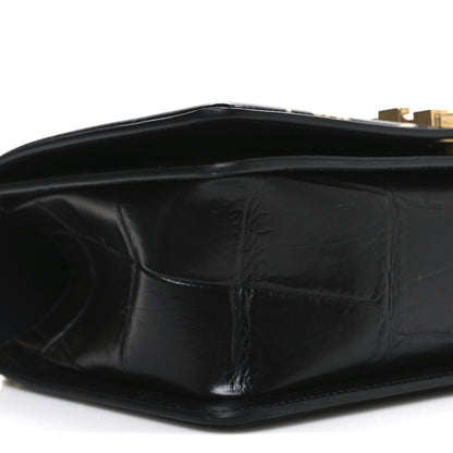 Chanel Calfskin Crocodile Embossed Graffiti Cocodile Medium Boy Flap Black 9 of 10