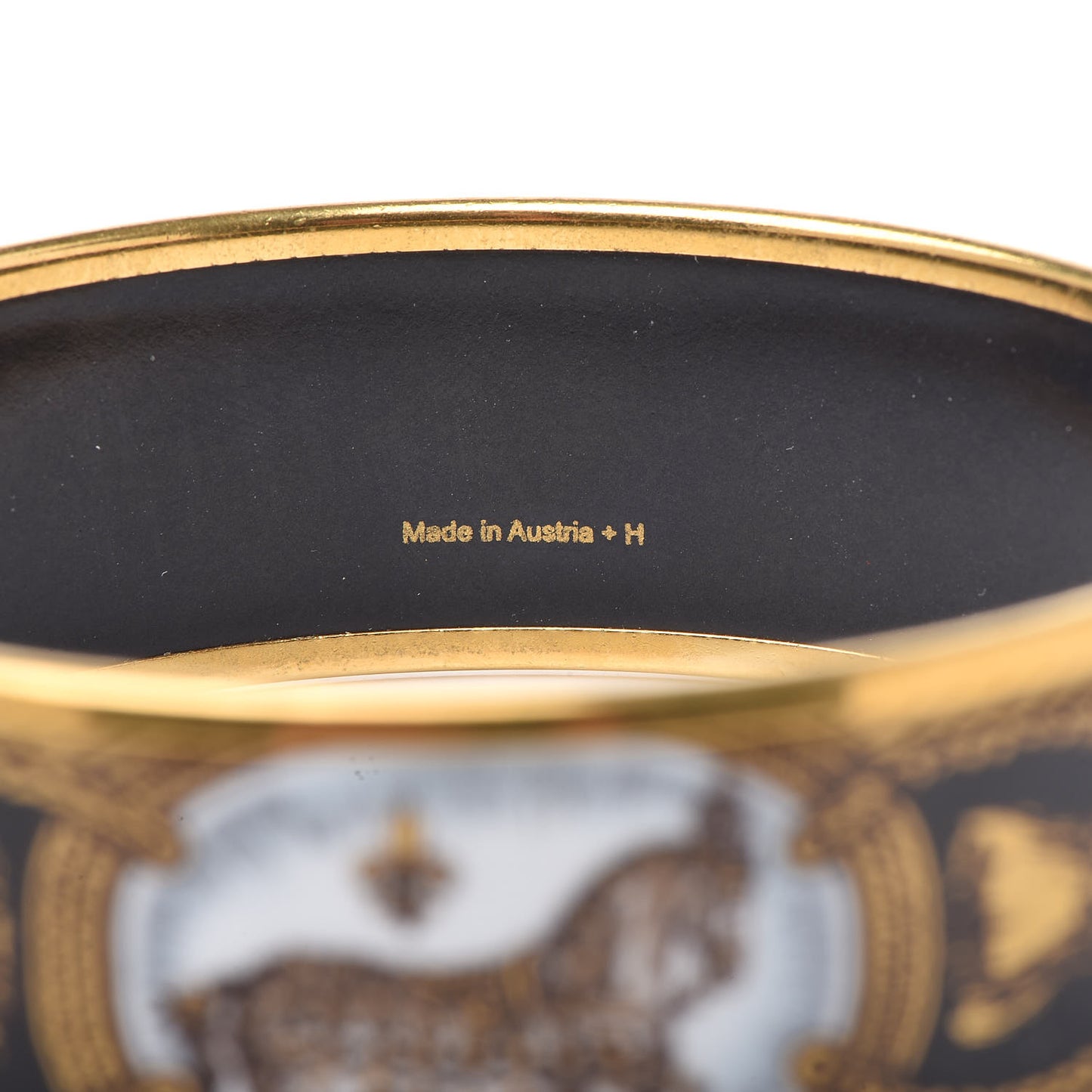 Enamel Printed Wide Grand Apparat Bracelet 70 Black