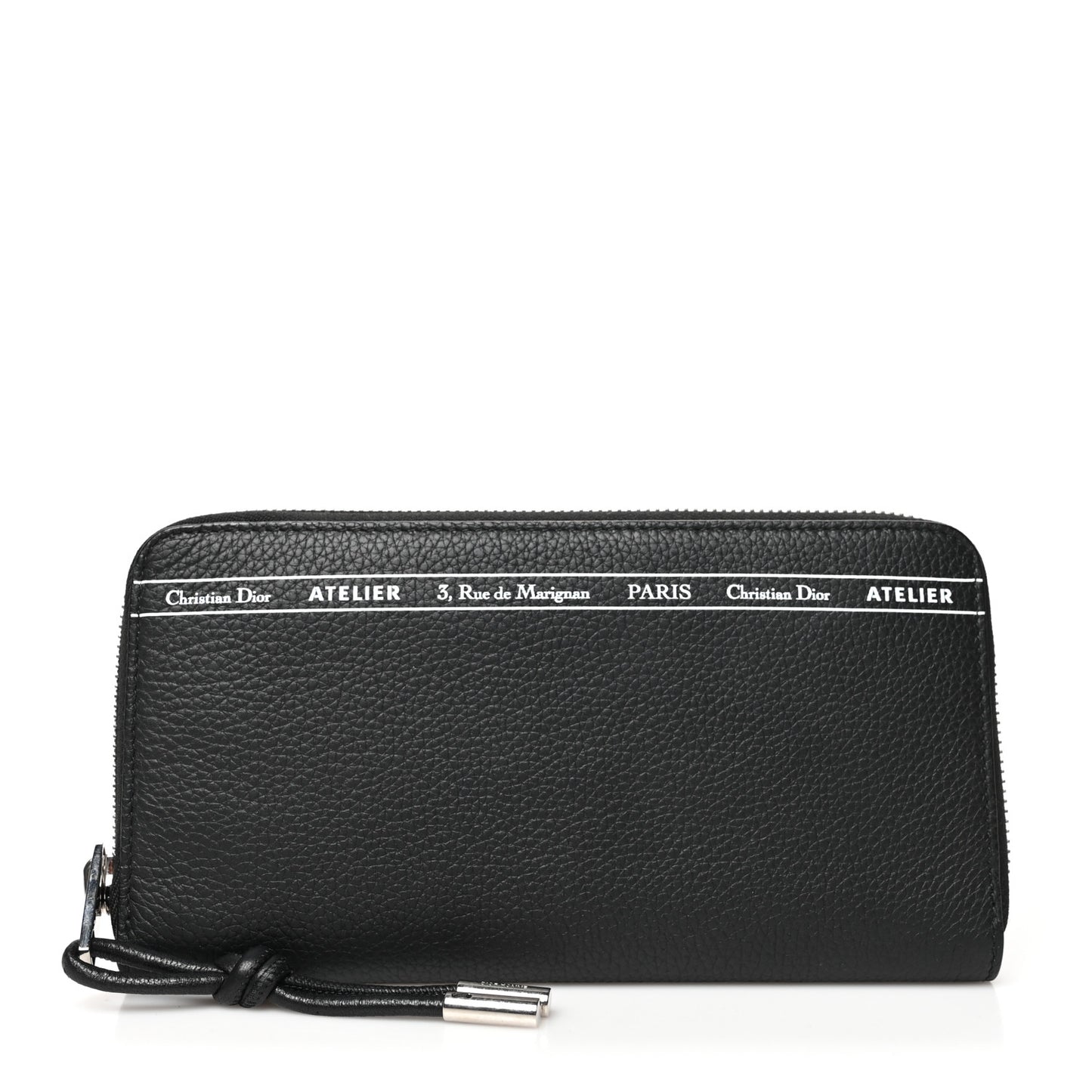 HOMME Grained Calfskin Zipped Wallet Black