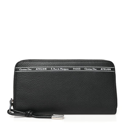 Christian Dior HOMME Grained Calfskin Zipped Wallet Black 1 of 6