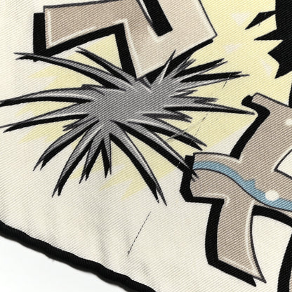 Hermes Silk H Comme Hermes Scarf 70 White Black Gris Bleuete 5 of 5