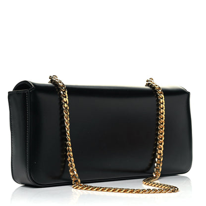 Celine Shiny Calfskin Triomphe Chain Bag Black 3 of 9