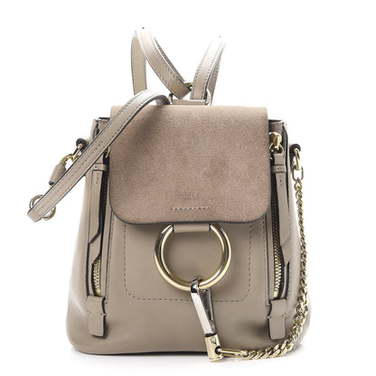 Chloe Suede Calfskin Mini Faye Backpack Motty Grey 1 of 9