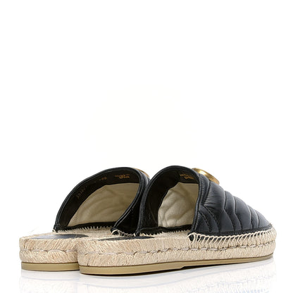 Gucci Nappa Matelasse GG Marmont Espadrille Slippers 40 Black 3 of 6