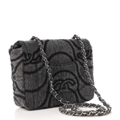 Chanel Denim Stitched Mini Square Flap Black 3 of 11