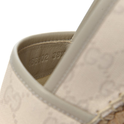 Gucci Washed Cotton Miro Soft Calfskin GG Monogram Espadrilles 38.5 White Mystic White 8 of 9