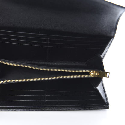 Saint Laurent Grain De Poudre Matelasse Chevron Monogram Flap Wallet Black 5 of 9