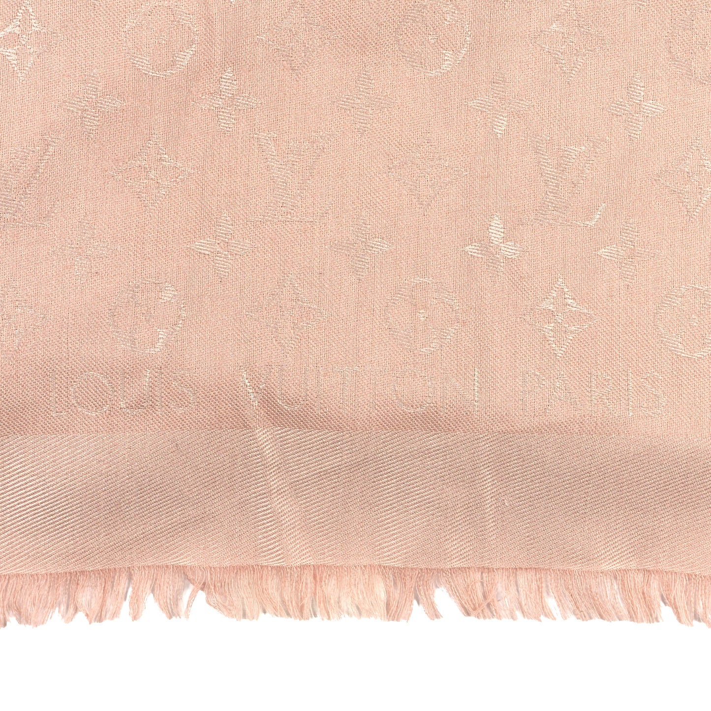 Silk Wool Monogram Shawl Rose