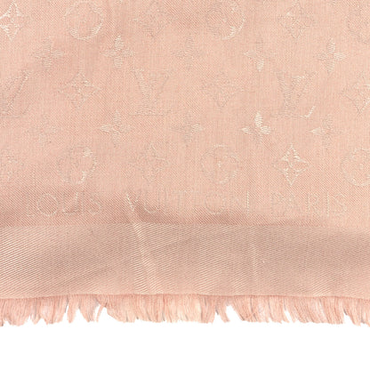 Louis Vuitton Silk Wool Monogram Shawl Rose 2 of 3