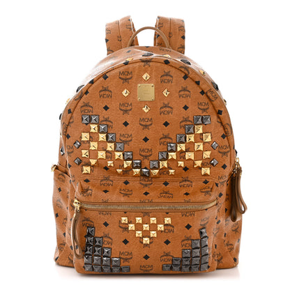 MCM Visetos Studded Medium Stark M Backpack Cognac 1 of 12