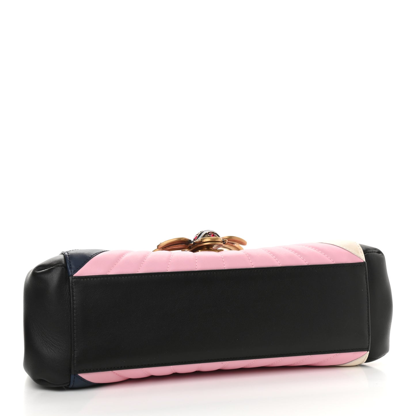Calfskin Bamboo Trapuntata Queen Margaret Top Handle Bag Blue Agata Hibiscus Red Mystic White Sugar Pink