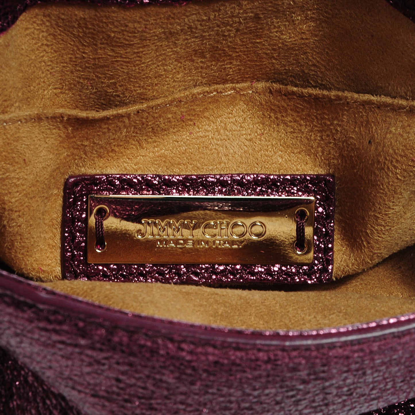 Glitter Calfskin Rebel Crossbody Plum