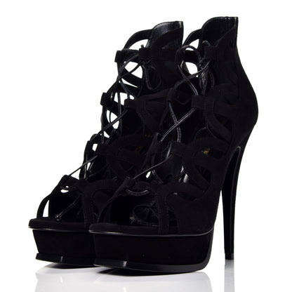 Saint Laurent Kid Scamosciato Tribute 105 Platform Sandals 37 Black 3 of 8