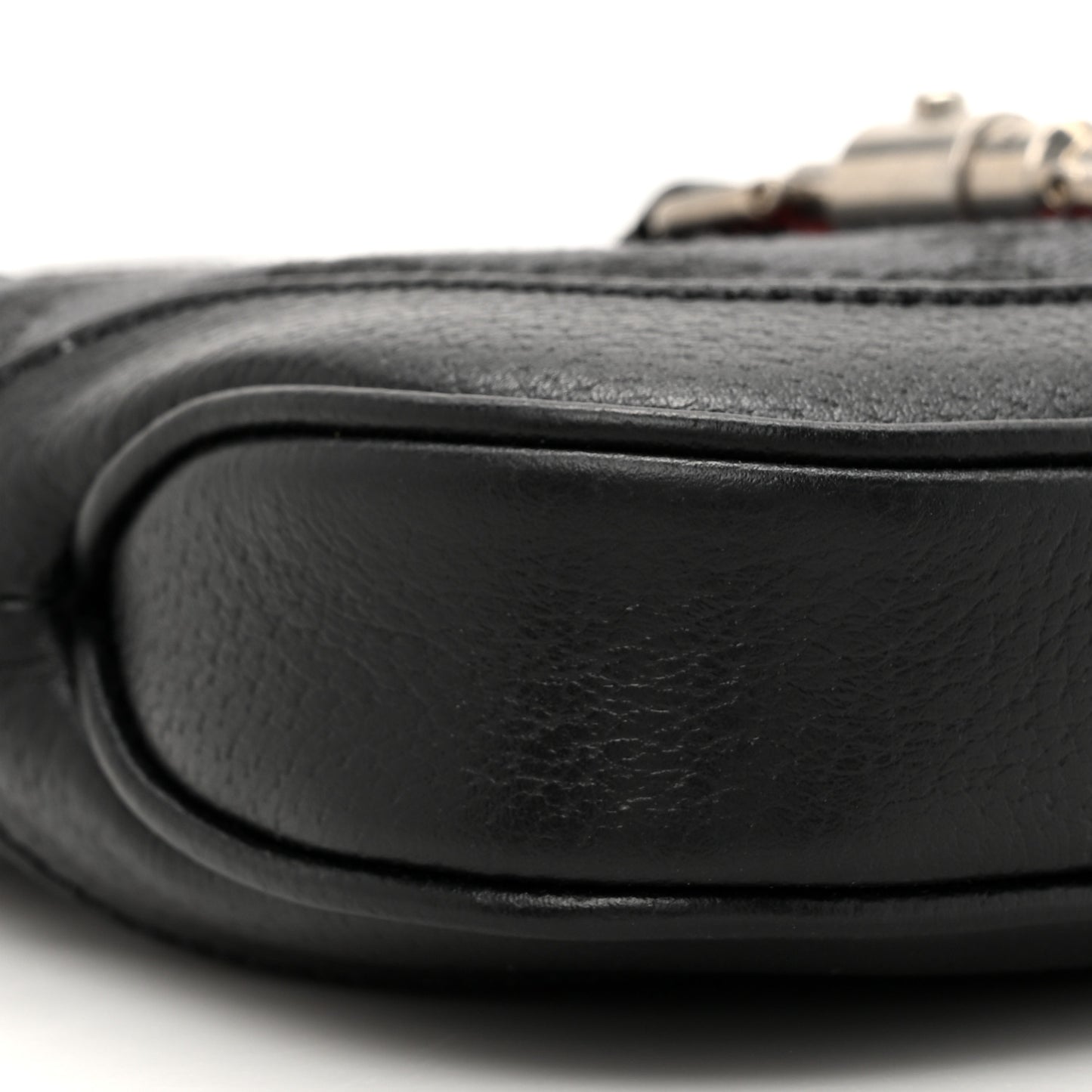 X BALENCIAGA BB Monogram Calfskin Web Mini Jackie 1961 Hobo Black