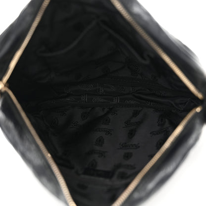 Gucci Guccissima Signature Medium Flat Messenger Bag Black 5 of 15