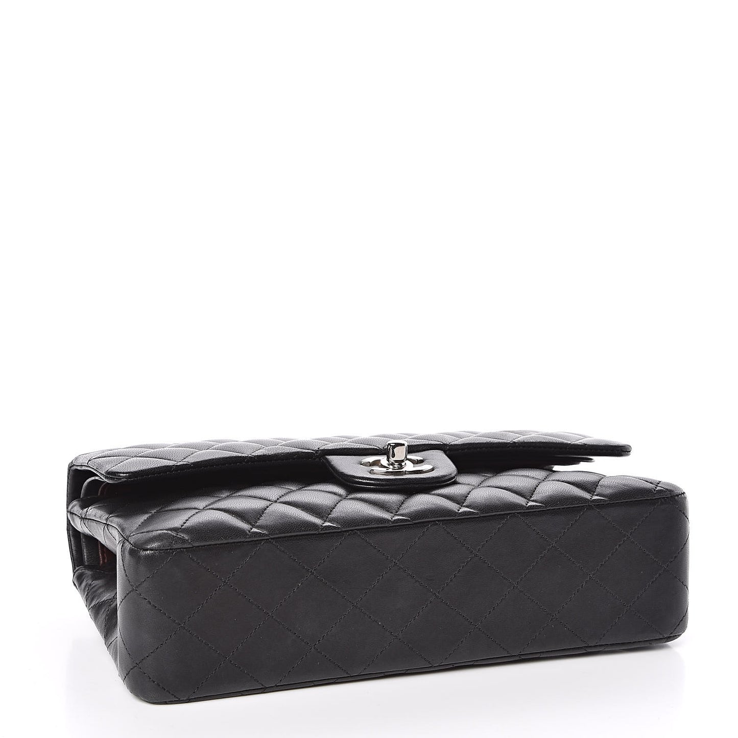 Lambskin Quilted Medium Double Flap Black