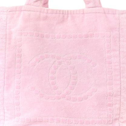 Chanel Terry Cotton CC Beach Tote Towel Set Pink 9 of 11