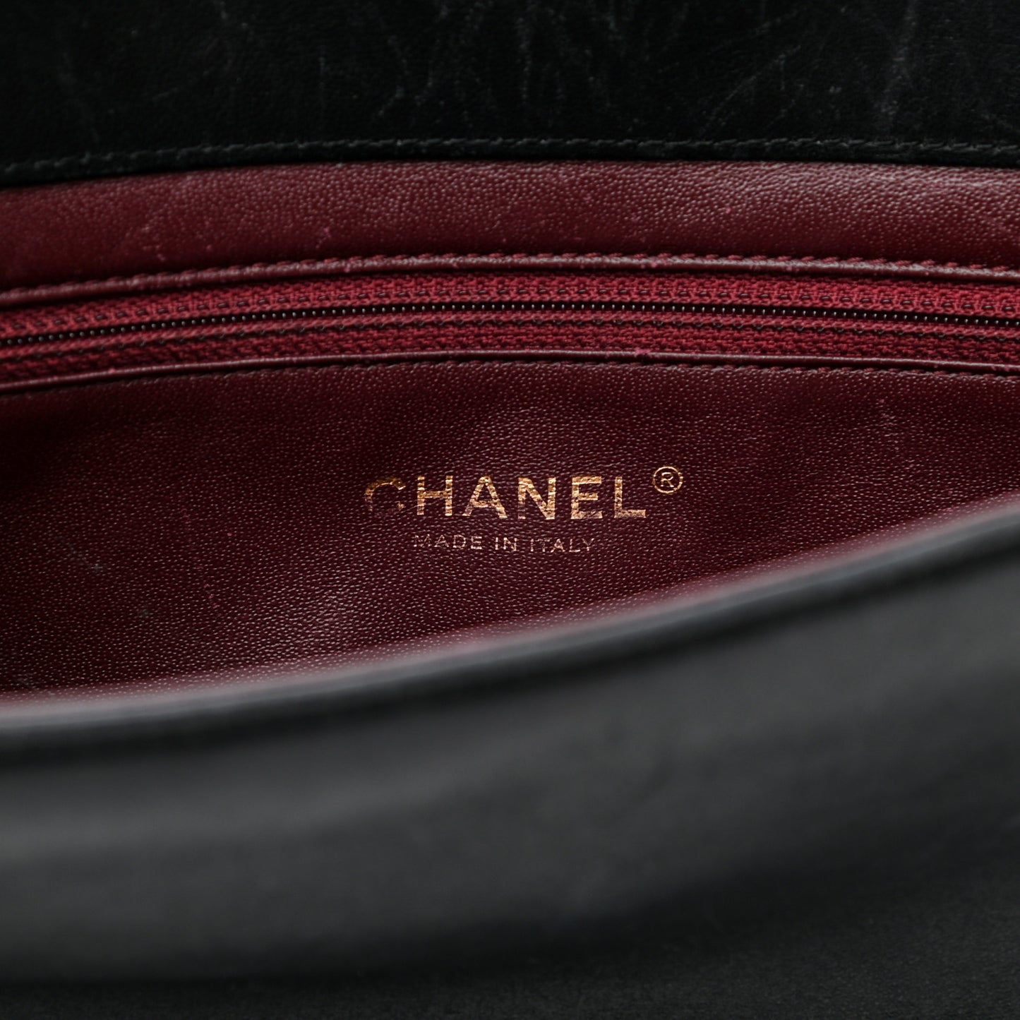 Lambskin Quilted Medium Diamond CC Flap Black