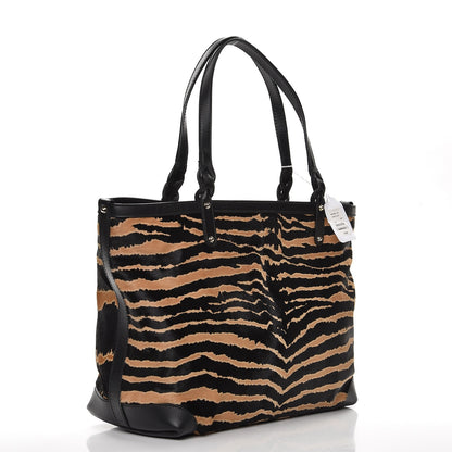 Gucci Calf Hair Zebra Print Medium Craft Tote Black 3 of 10