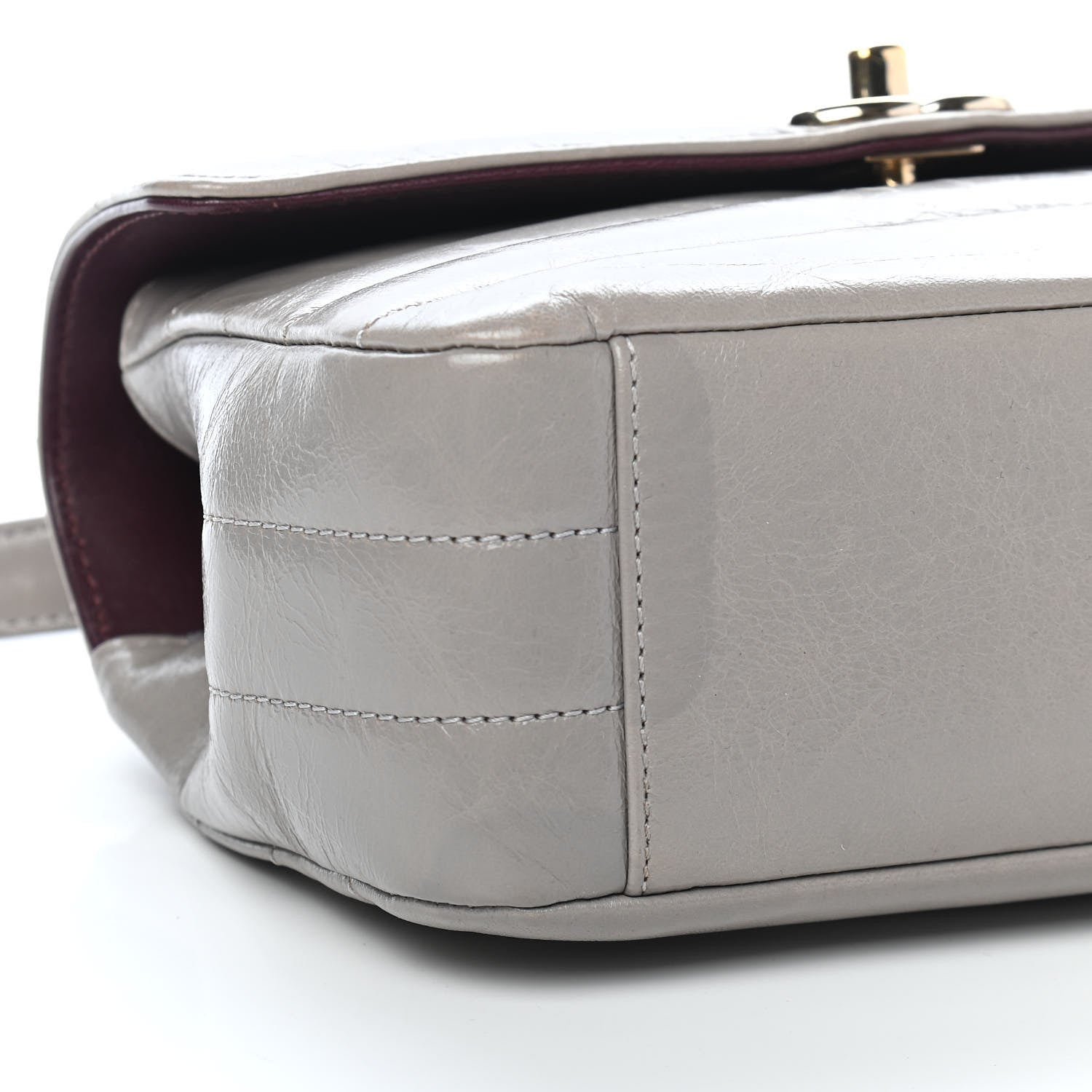 Chanel Shiny Lambskin Quilted Small Chevron Miroir Grey 8 of 13