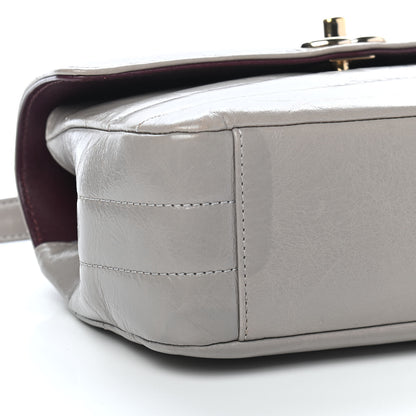 Chanel Shiny Lambskin Quilted Small Chevron Miroir Grey 8 of 13