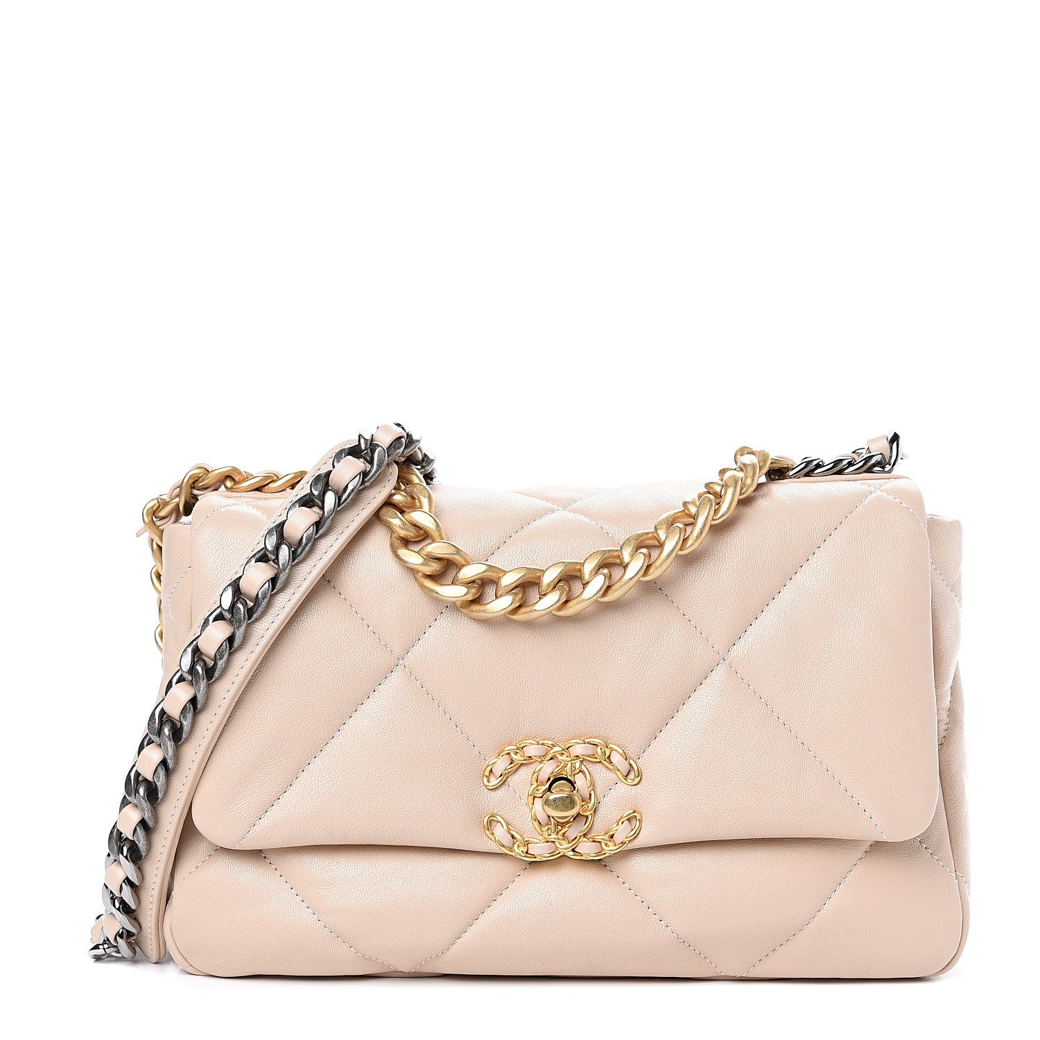 Chanel Lambskin Quilted Medium 19 Flap Light Beige 1 of 9